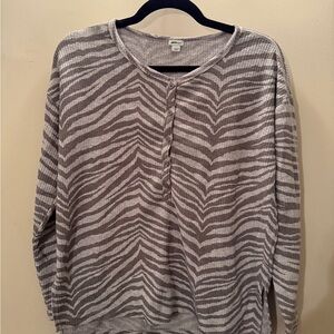 Gray Zebra Print Sweater